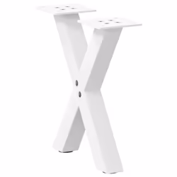 cm (40 mm)/ 2 pcs) vidaXL Dining Table Legs X-Shaped Desk Legs Kitchen Metal Furniture Legs Steel - white, 30 x (30-31
