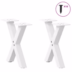 cm (40 mm)/ 2 pcs) vidaXL Dining Table Legs X-Shaped Desk Legs Kitchen Metal Furniture Legs Steel - white, 30 x (30-31
