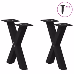 cm (40 mm)/ 2 pcs) vidaXL Dining Table Legs X-Shaped Desk Legs Kitchen Metal Furniture Legs Steel - black, 40 x (30-31