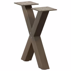 cm (40 mm)/ 2 pcs) vidaXL Dining Table Legs X-Shaped Desk Legs Kitchen Metal Furniture Legs Steel - natural, 37 x (30-31