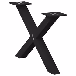cm (40 mm)/ 2 pcs) vidaXL Dining Table Legs X-Shaped Desk Legs Kitchen Metal Furniture Legs Steel - black, 50 x (30-31