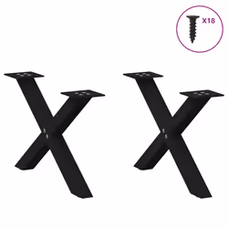 cm (40 mm)/ 2 pcs) vidaXL Dining Table Legs X-Shaped Desk Legs Kitchen Metal Furniture Legs Steel - black, 50 x (30-31