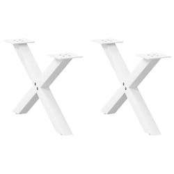 cm (40 mm)/ 2 pcs) vidaXL Dining Table Legs X-Shaped Desk Legs Kitchen Metal Furniture Legs Steel - white, 60 x (30-31