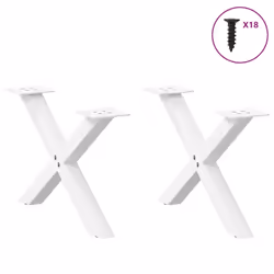 cm (40 mm)/ 2 pcs) vidaXL Dining Table Legs X-Shaped Desk Legs Kitchen Metal Furniture Legs Steel - white, 60 x (30-31 - Additional view 3