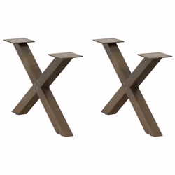 cm (40 mm)/ 2 pcs) vidaXL Dining Table Legs X-Shaped Desk Legs Kitchen Metal Furniture Legs Steel - natural, 60 x (30-31