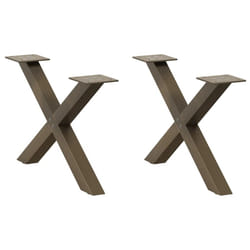 cm (40 mm)/ 2 pcs) vidaXL Dining Table Legs X-Shaped Desk Legs Kitchen Metal Furniture Legs Steel - natural, 60 x (30-31
