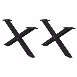 cm (40 mm)/ 2 pcs) vidaXL Dining Table Legs X-Shaped Desk Legs Kitchen Metal Furniture Legs Steel - black, 70 x (30-31