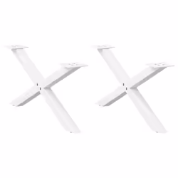 cm (40 mm)/ 2 pcs) vidaXL Dining Table Legs X-Shaped Desk Legs Kitchen Metal Furniture Legs Steel - white, 70 x (30-31