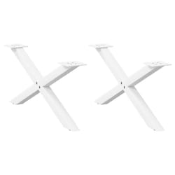 cm (40 mm)/ 2 pcs) vidaXL Dining Table Legs X-Shaped Desk Legs Kitchen Metal Furniture Legs Steel - white, 70 x (30-31