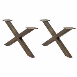 cm (40 mm)/ 2 pcs) vidaXL Dining Table Legs X-Shaped Desk Legs Kitchen Metal Furniture Legs Steel - natural, 70 x (30-31
