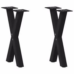 cm (40 mm)/ 2 pcs) vidaXL Dining Table Legs X-Shaped Desk Legs Kitchen Metal Furniture Legs Steel - black, 28 x (42-43