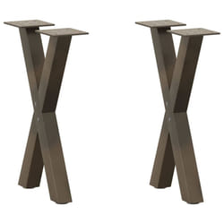 cm (40 mm)/ 2 pcs) vidaXL Dining Table Legs X-Shaped Desk Legs Kitchen Metal Furniture Legs Steel - natural, 28 x (42-43