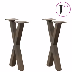 cm (40 mm)/ 2 pcs) vidaXL Dining Table Legs X-Shaped Desk Legs Kitchen Metal Furniture Legs Steel - natural, 28 x (42-43