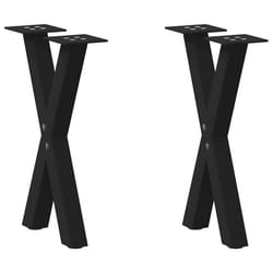 cm (40 mm)/ 2 pcs) vidaXL Dining Table Legs X-Shaped Desk Legs Kitchen Metal Furniture Legs Steel - black, 38 x (42-43