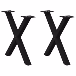 cm (40 mm)/ 2 pcs) vidaXL Dining Table Legs X-Shaped Desk Legs Kitchen Metal Furniture Legs Steel - black, 50 x (42-43