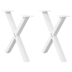 cm (40 mm)/ 2 pcs) vidaXL Dining Table Legs X-Shaped Desk Legs Kitchen Metal Furniture Legs Steel - white, 50 x (42-43