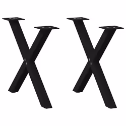 cm (40 mm)/ 2 pcs) vidaXL Dining Table Legs X-Shaped Desk Legs Kitchen Metal Furniture Legs Steel - black, 60 x (42-43