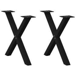 cm (40 mm)/ 2 pcs) vidaXL Dining Table Legs X-Shaped Desk Legs Kitchen Metal Furniture Legs Steel - black, 60 x (42-43