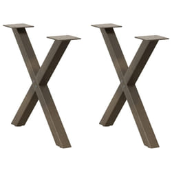 cm (40 mm)/ 2 pcs) vidaXL Dining Table Legs X-Shaped Desk Legs Kitchen Metal Furniture Legs Steel - natural, 60 x (42-43