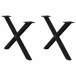 cm (40 mm)/ 2 pcs) vidaXL Dining Table Legs X-Shaped Desk Legs Kitchen Metal Furniture Legs Steel - black, 70 x (42-43