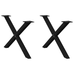 cm (40 mm)/ 2 pcs) vidaXL Dining Table Legs X-Shaped Desk Legs Kitchen Metal Furniture Legs Steel - black, 70 x (42-43