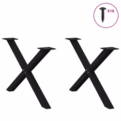 cm (40 mm)/ 2 pcs) vidaXL Dining Table Legs X-Shaped Desk Legs Kitchen Metal Furniture Legs Steel - black, 70 x (42-43