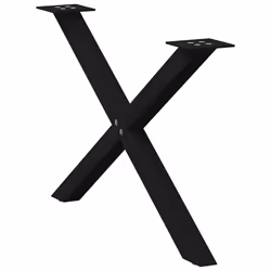 cm (40 mm)/ 2 pcs) vidaXL Dining Table Legs X-Shaped Desk Legs Kitchen Metal Furniture Legs Steel - black, 70 x (42-43 - Additional view 4