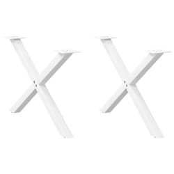 cm (40 mm)/ 2 pcs) vidaXL Dining Table Legs X-Shaped Desk Legs Kitchen Metal Furniture Legs Steel - white, 70 x (42-43
