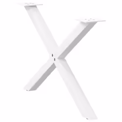 cm (40 mm)/ 2 pcs) vidaXL Dining Table Legs X-Shaped Desk Legs Kitchen Metal Furniture Legs Steel - white, 70 x (42-43