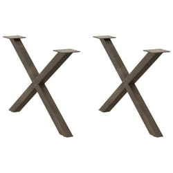cm (40 mm)/ 2 pcs) vidaXL Dining Table Legs X-Shaped Desk Legs Kitchen Metal Furniture Legs Steel - natural, 70 x (42-43