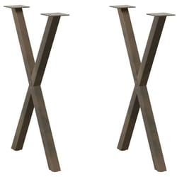 cm (40 mm)/ 2 pcs) vidaXL Dining Table Legs X-Shaped Desk Legs Kitchen Metal Furniture Legs Steel - natural, 50 x (72-73