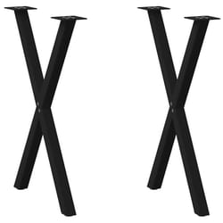 cm (40 mm)/ 2 pcs) vidaXL Dining Table Legs X-Shaped Desk Legs Kitchen Metal Furniture Legs Steel - black, 60 x (72-73