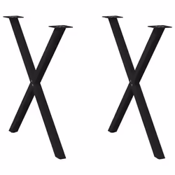 cm (40 mm)/ 2 pcs) vidaXL Dining Table Legs X-Shaped Desk Legs Kitchen Metal Furniture Legs Steel - black, 70 x (72-73