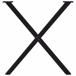 cm (40 mm)/ 2 pcs) vidaXL Dining Table Legs X-Shaped Desk Legs Kitchen Metal Furniture Legs Steel - black, 70 x (72-73 - Additional view 4