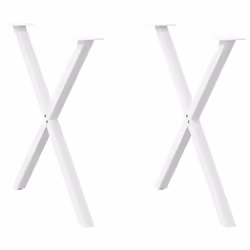 cm (40 mm)/ 2 pcs) vidaXL Dining Table Legs X-Shaped Desk Legs Kitchen Metal Furniture Legs Steel - white, 70 x (72-73