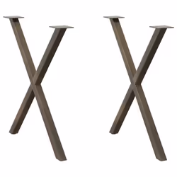 cm (40 mm)/ 2 pcs) vidaXL Dining Table Legs X-Shaped Desk Legs Kitchen Metal Furniture Legs Steel - natural, 70 x (72-73