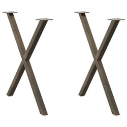cm (40 mm)/ 2 pcs) vidaXL Dining Table Legs X-Shaped Desk Legs Kitchen Metal Furniture Legs Steel - natural, 70 x (72-73