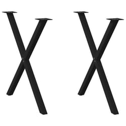 cm (40 mm)/ 2 pcs) vidaXL Dining Table Legs X-Shaped Desk Legs Kitchen Metal Furniture Legs Steel - black, 80 x (72-73