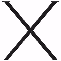 cm (40 mm)/ 2 pcs) vidaXL Dining Table Legs X-Shaped Desk Legs Kitchen Metal Furniture Legs Steel - black, 80 x (72-73 - Additional view 4