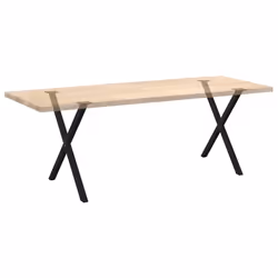 cm (40 mm)/ 2 pcs) vidaXL Dining Table Legs X-Shaped Desk Legs Kitchen Metal Furniture Legs Steel - black, 80 x (72-73 - Additional view 7