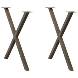 cm (40 mm)/ 2 pcs) vidaXL Dining Table Legs X-Shaped Desk Legs Kitchen Metal Furniture Legs Steel - natural, 80 x (72-73
