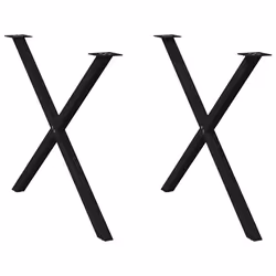cm (40 mm)/ 2 pcs) vidaXL Dining Table Legs X-Shaped Desk Legs Kitchen Metal Furniture Legs Steel - black, 90 x (72-73