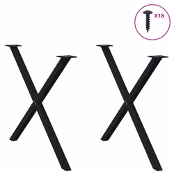 cm (40 mm)/ 2 pcs) vidaXL Dining Table Legs X-Shaped Desk Legs Kitchen Metal Furniture Legs Steel - black, 90 x (72-73