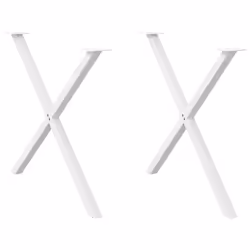 cm (40 mm)/ 2 pcs) vidaXL Dining Table Legs X-Shaped Desk Legs Kitchen Metal Furniture Legs Steel - white, 90 x (72-73
