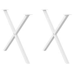 cm (40 mm)/ 2 pcs) vidaXL Dining Table Legs X-Shaped Desk Legs Kitchen Metal Furniture Legs Steel - white, 90 x (72-73