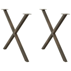 cm (40 mm)/ 2 pcs) vidaXL Dining Table Legs X-Shaped Desk Legs Kitchen Metal Furniture Legs Steel - natural, 90 x (72-73