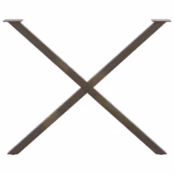 cm (40 mm)/ 2 pcs) vidaXL Dining Table Legs X-Shaped Desk Legs Kitchen Metal Furniture Legs Steel - natural, 90 x (72-73 - Additional view 4