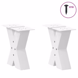 cm (80 mm)/ 2 pcs) vidaXL Dining Table Legs X-Shaped Desk Legs Kitchen Metal Furniture Legs Steel - white, 30 x (30-31 - Additional view 2