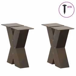cm (80 mm)/ 2 pcs) vidaXL Dining Table Legs X-Shaped Desk Legs Kitchen Metal Furniture Legs Steel - natural, 30 x (30-31