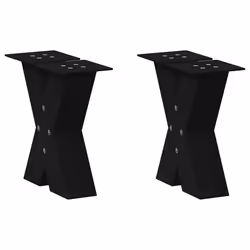 cm (80 mm)/ 2 pcs) vidaXL Dining Table Legs X-Shaped Desk Legs Kitchen Metal Furniture Legs Steel - black, 40 x (30-31